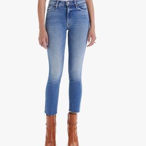 Mother Mid Rise Dazzler Ankle Fray Jeans